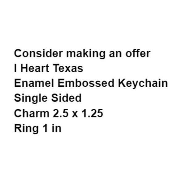 I Heart Texas Enamel Keychain Embossed Charm Single Sided Souvenir Collector - Picture 3 of 5